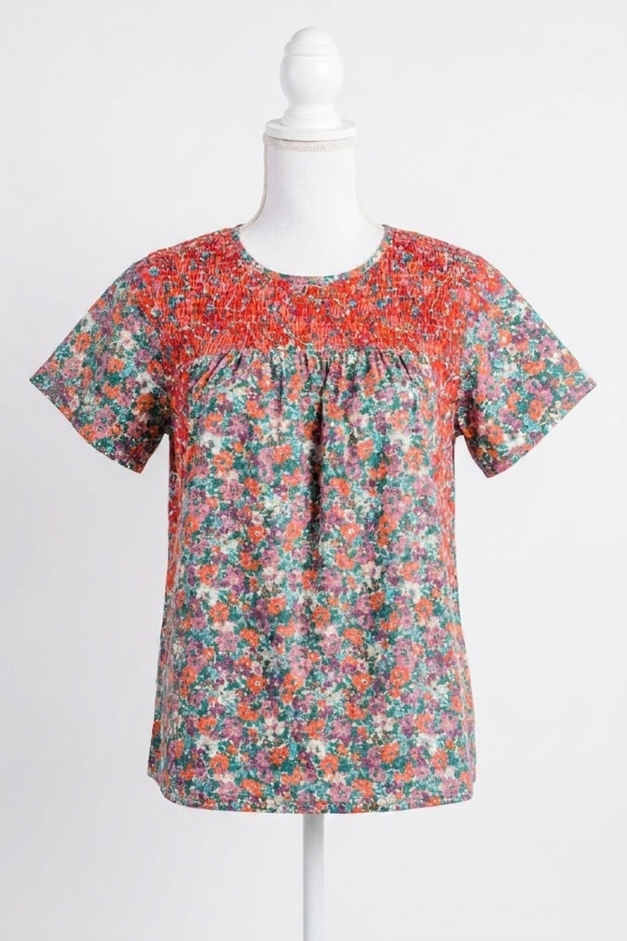 NEW LAYERZ CLOTHING embroidered floral top in multi